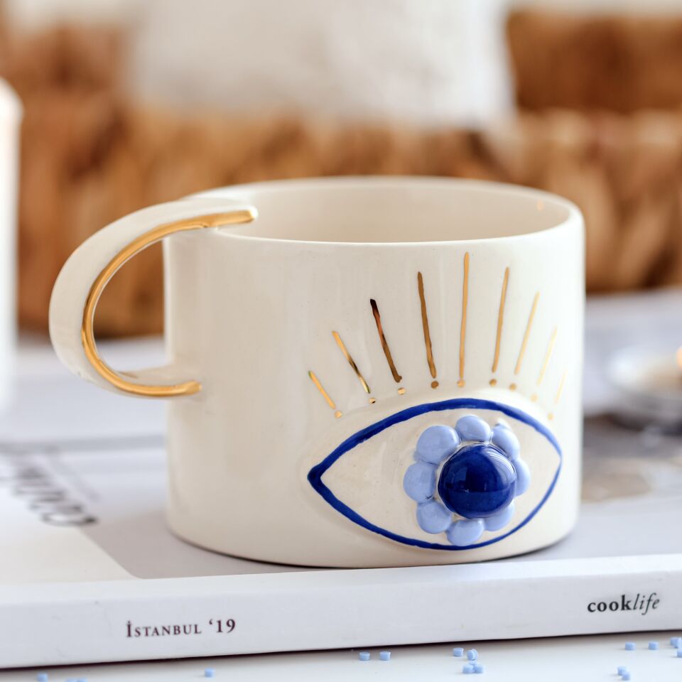 Evileye Mug, El Yapımı Nazarlı Fincan