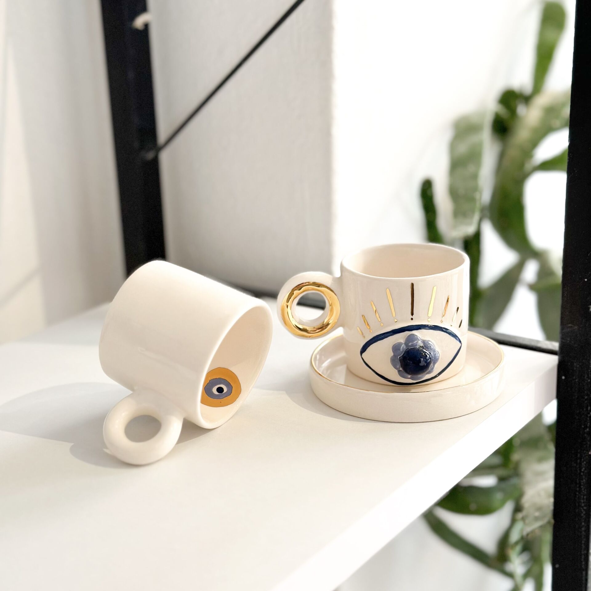 Evileye, El Yapımı Nazar Gözlü Türk Kahvesi Fincanı