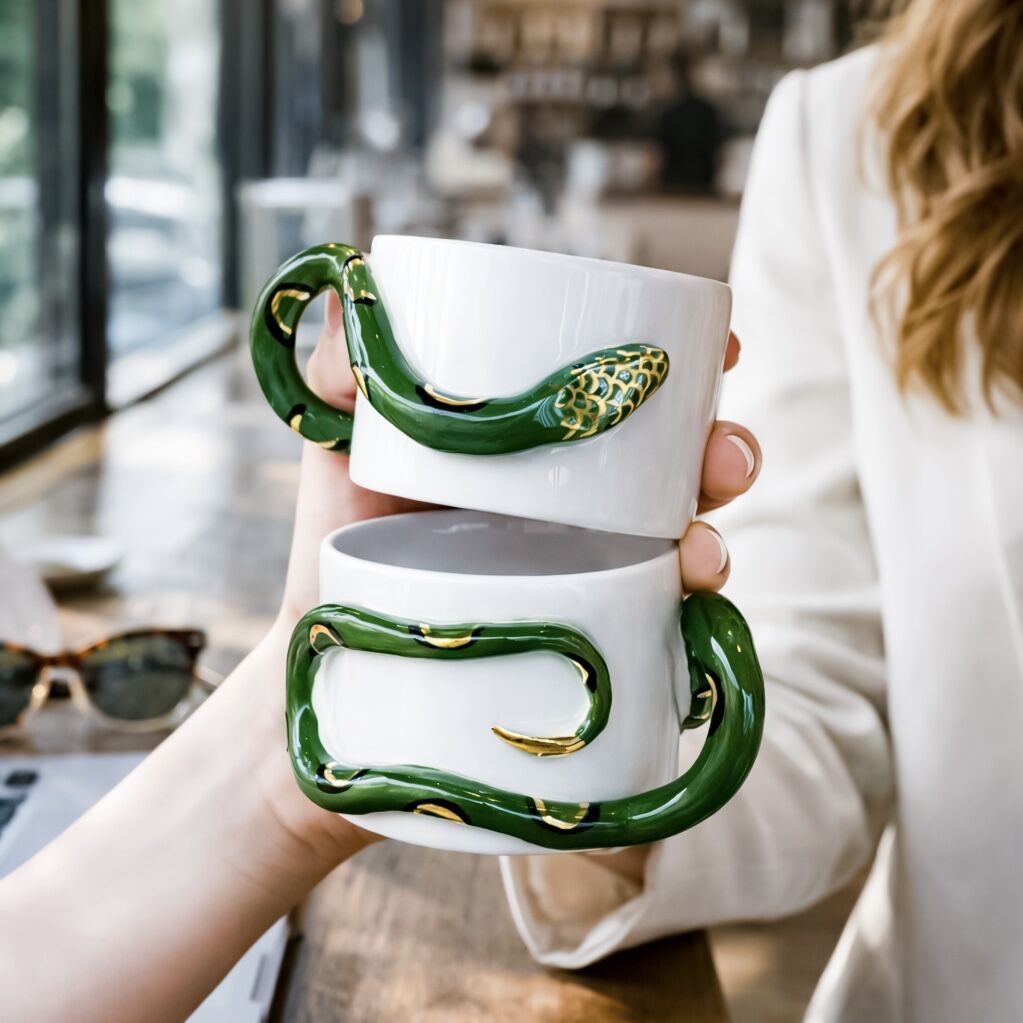 Snake Mug, El Yapımı Yılanlı Kupa