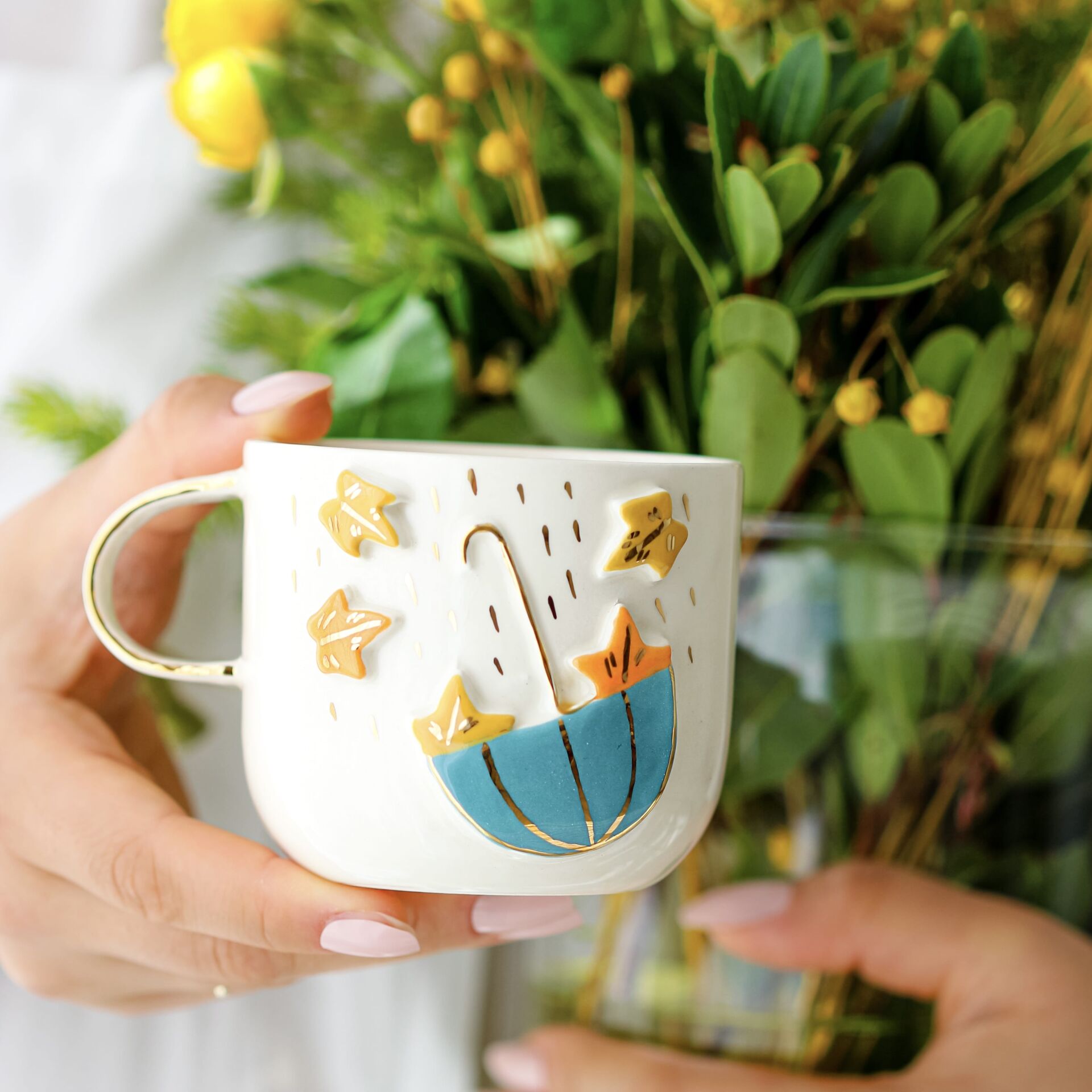 Autumn Mug, El Yapımı Sonbahar Temalı Kupa