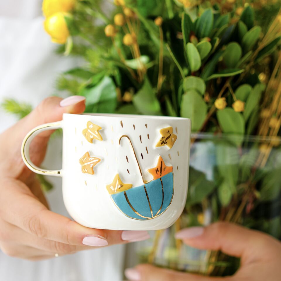 Autumn Mug, El Yapımı Sonbahar Temalı Kupa