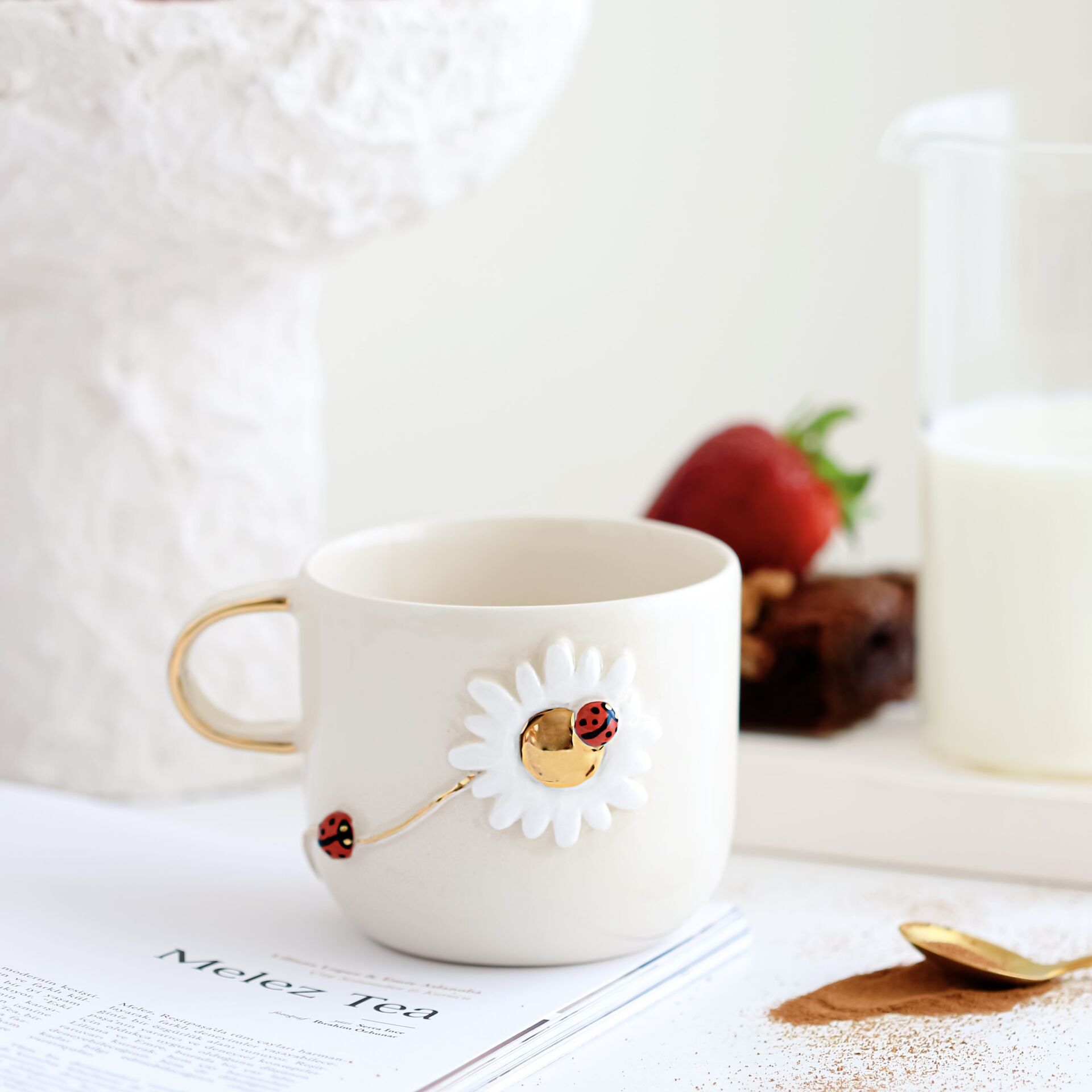 Ladybird Mug, El Yapımı Uğur Böcekli Kupa