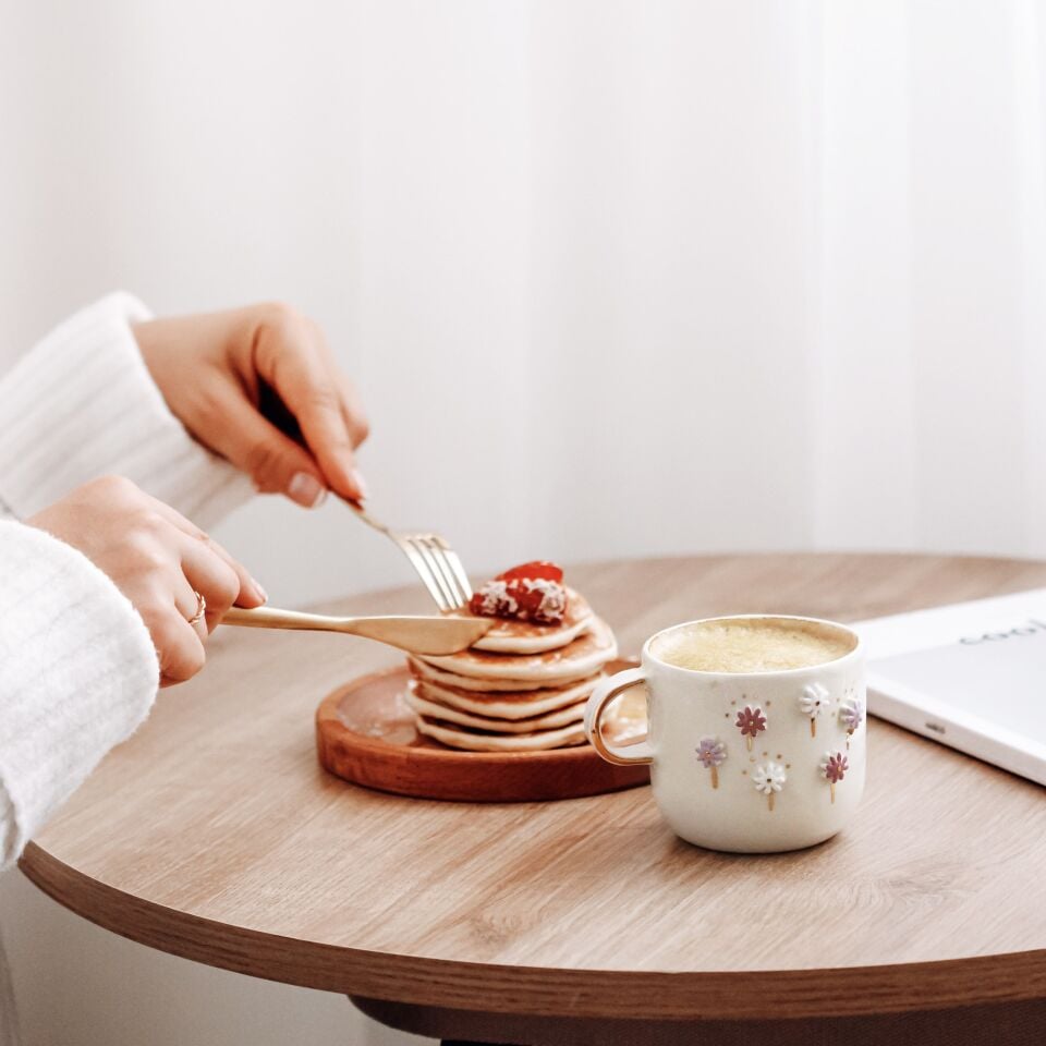 Lilac Mug, El Yapımı Çiçekli Kupa