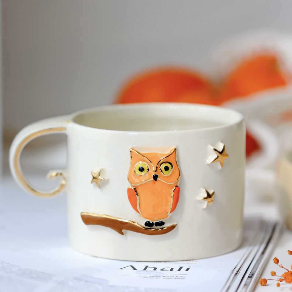Owl Mug, El Yapımı Baykuşlu Kupa