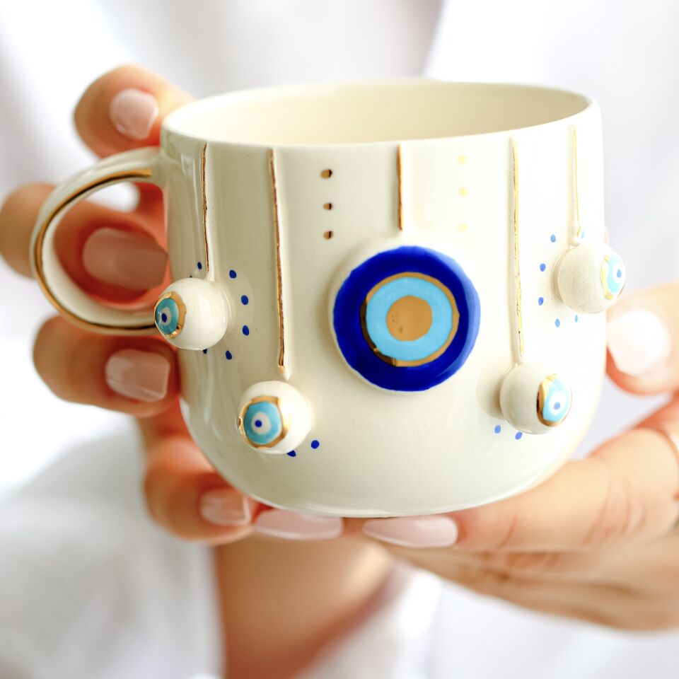 Nazarlık Mug, El Yapımı Nazarlı Kupa