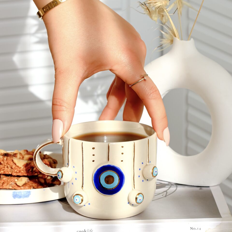 Nazarlık Mug, El Yapımı Nazarlı Kupa
