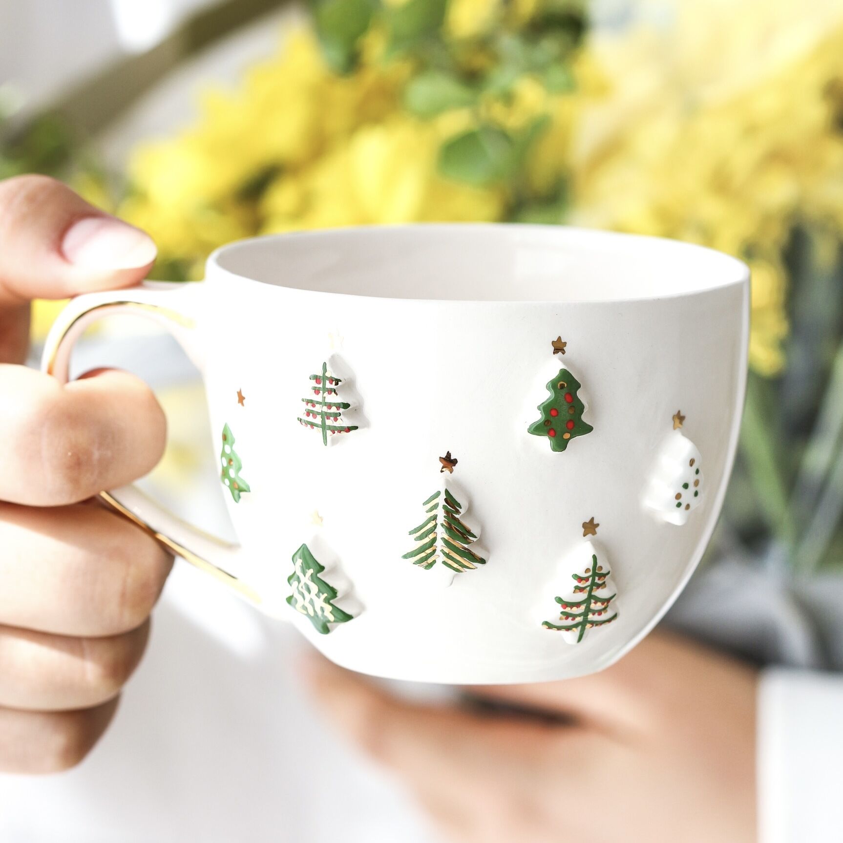 Çam Küre Mug, El Yapımı Yılbaşı Kupası