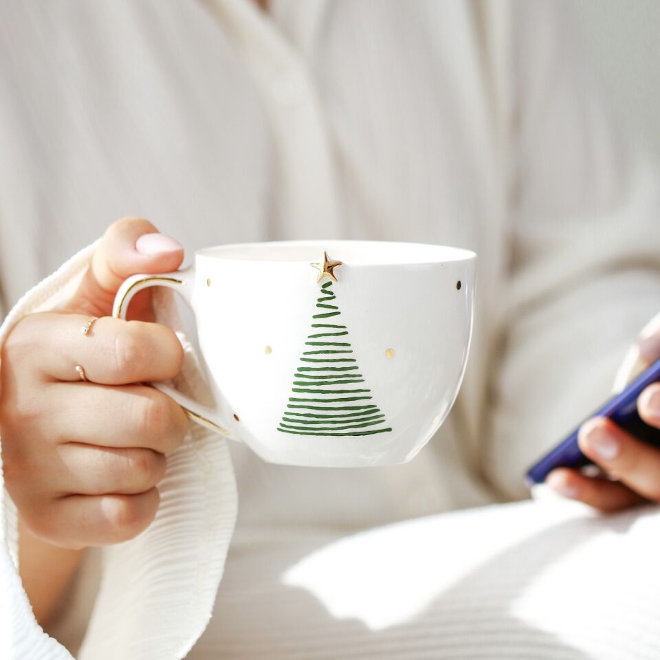 Çam Mug, El Yapımı Yılbaşı Kupası