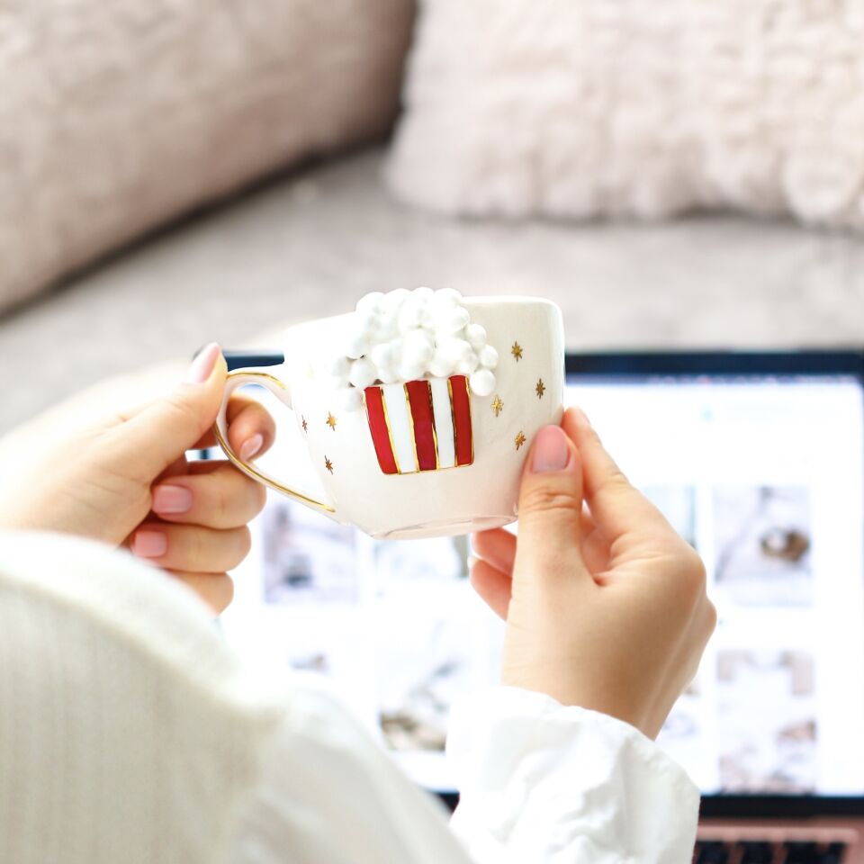 Popcorn Mug, El Yapımı Popcorn Kupası