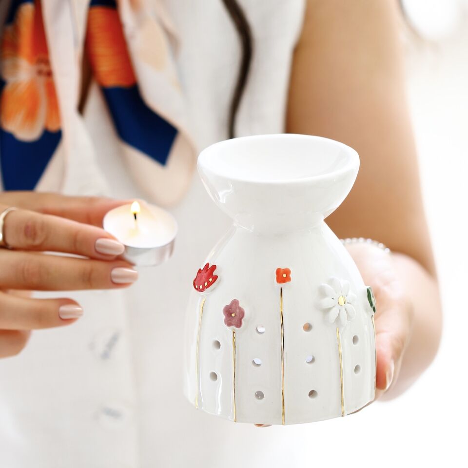 Flowers Buhurdanlık, El Yapımı Çiçekli Buhurdanlık