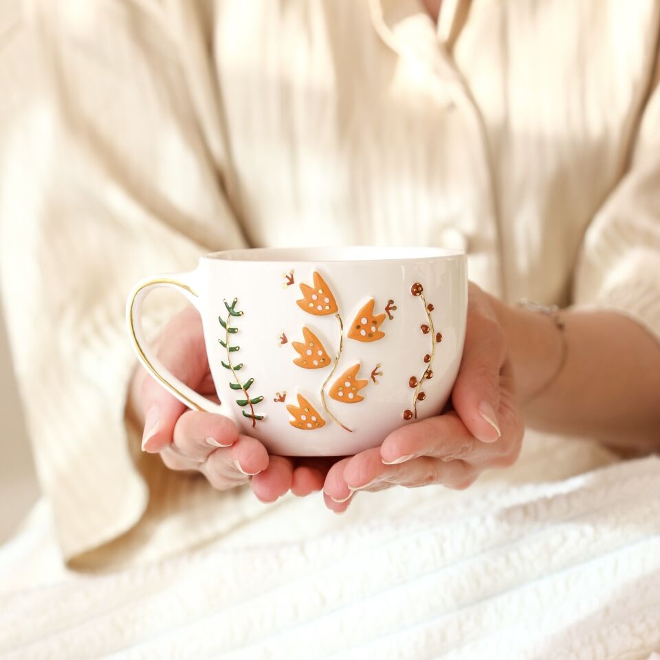 Vintage Mug, El Yapımı Latteart Fincanı