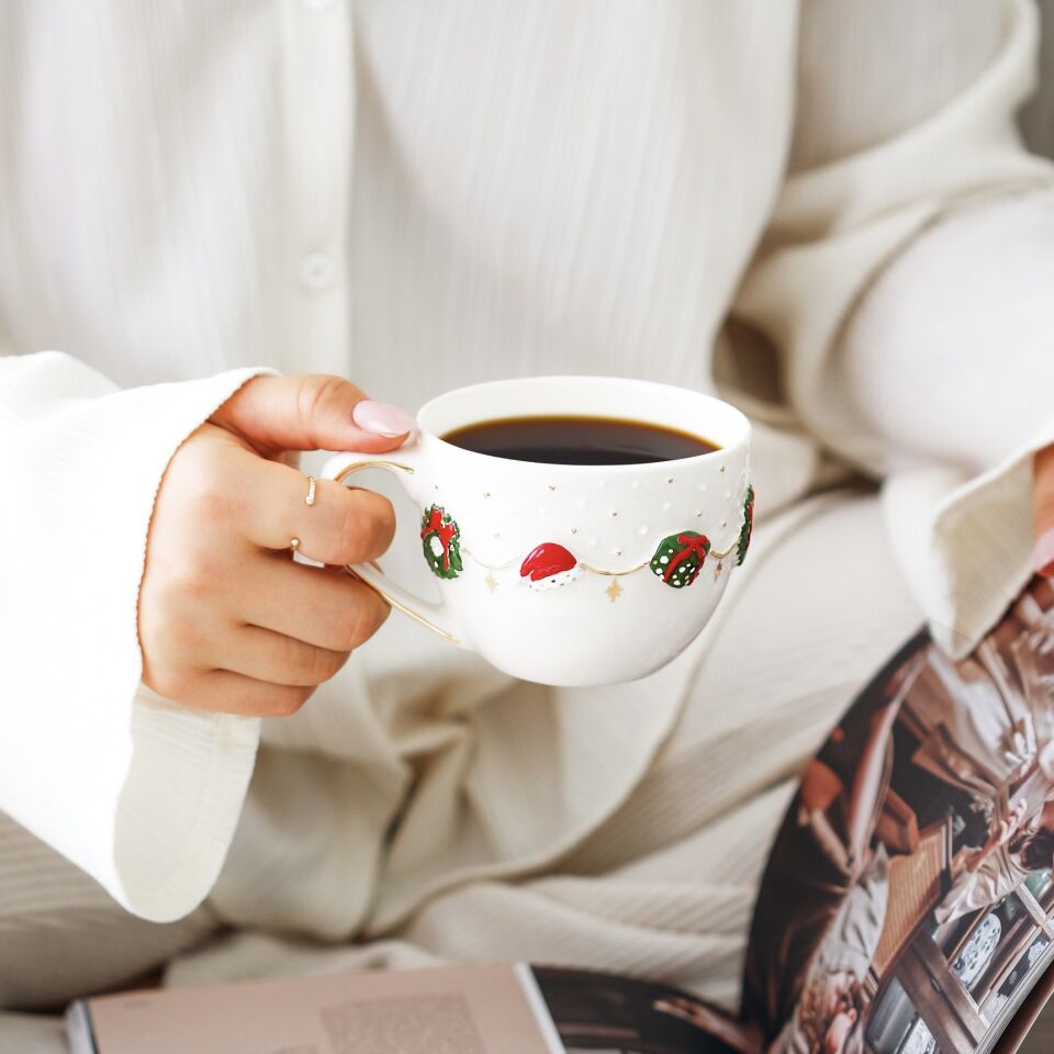 Yeni Yıl Işıltısı Mug, El Yapımı Yılbaşı Kupası