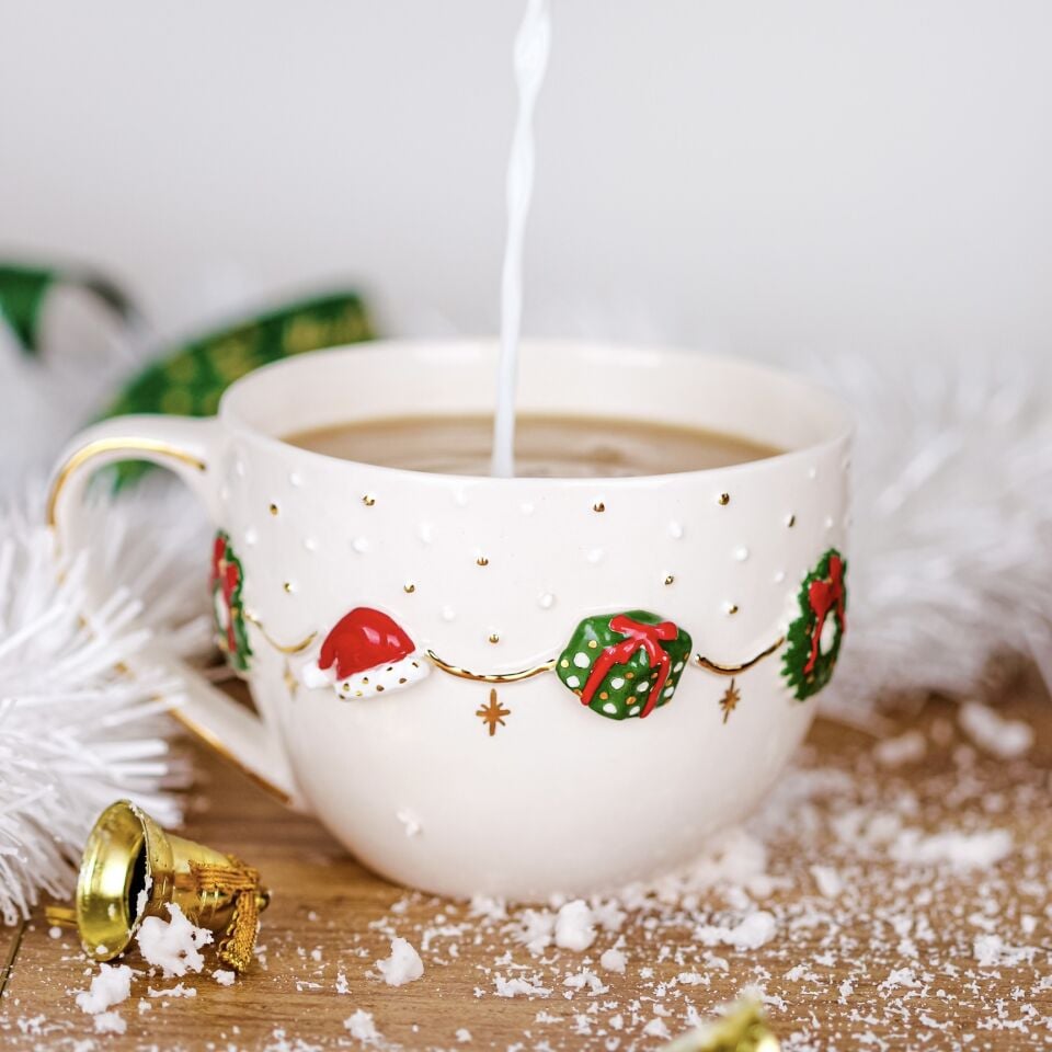 Yeni Yıl Işıltısı Mug, El Yapımı Yılbaşı Kupası