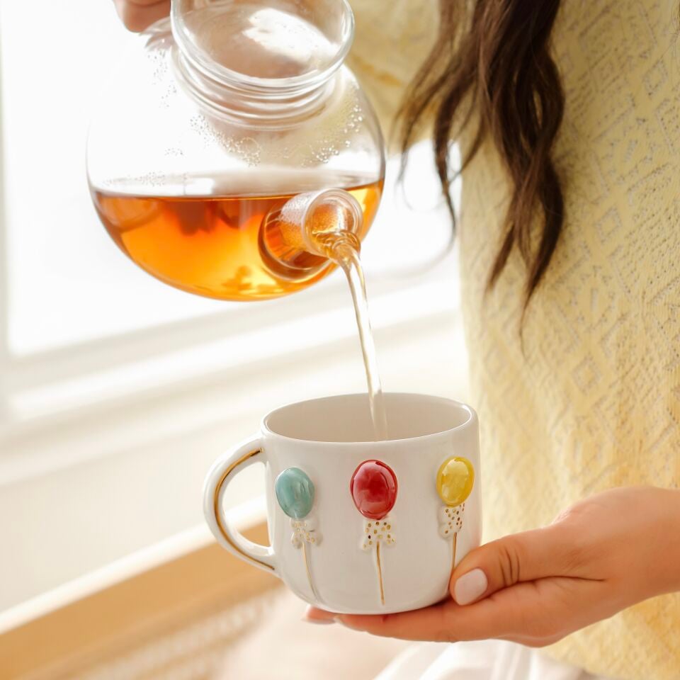 Neşeli Balonlar Mug, El Yapımı Kupa, Balonlu Kupa