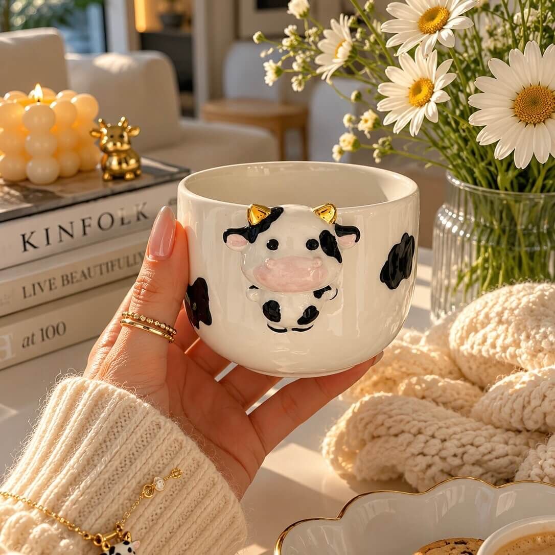 Cow Mug, El Yapımı İnekli Kupa