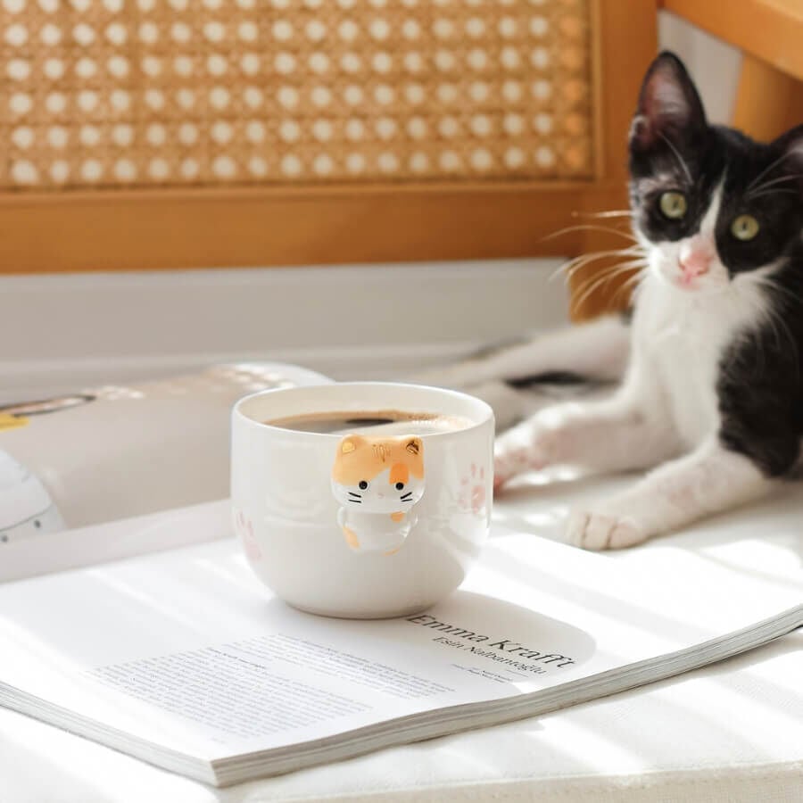 Cat Mug, El Yapımı Kedili Kupa